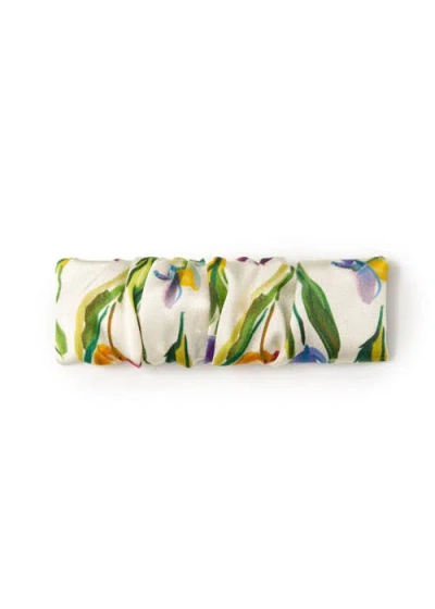 Olah Tulip Silk Hair Barrette Clip In Beige