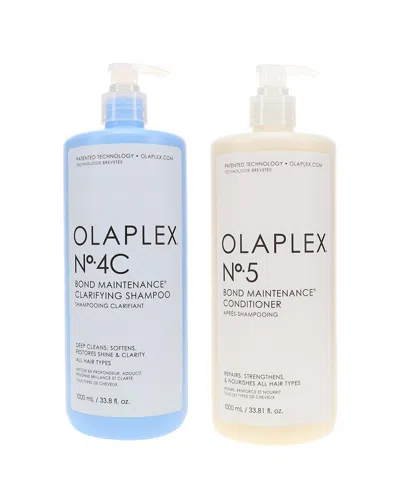 Olaplex 67.6oz No.4c Bond Maintenance Clarifying Shampoo & No. 5 Conditioner Combo Pack In Transparent
