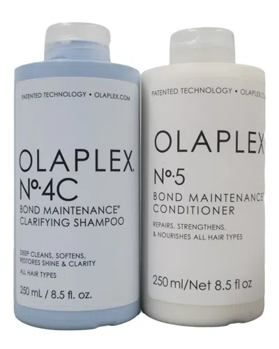 Olaplex No.4c Clarifying Shampoo & No. 5 Bond Maintaince Conditioner In White