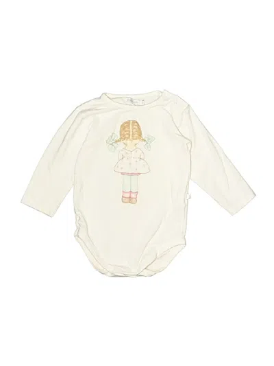 Pre-owned Old Bunch Babies' Long Sleeve Onesie In White