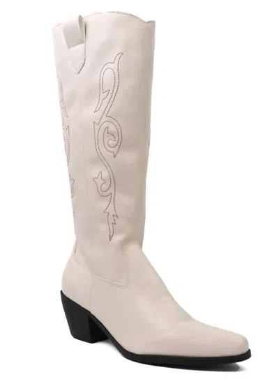 Old Cutler Women's Belle Western Under-the-knee Boots In Bone In Beige