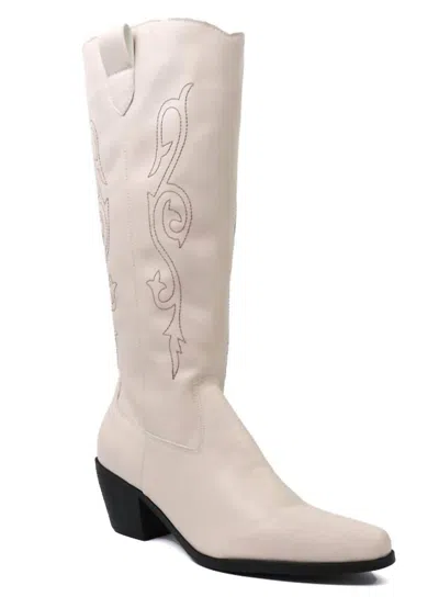 Old Cutler Women's Belle Western Under-the-knee Boots In Bone In Gold