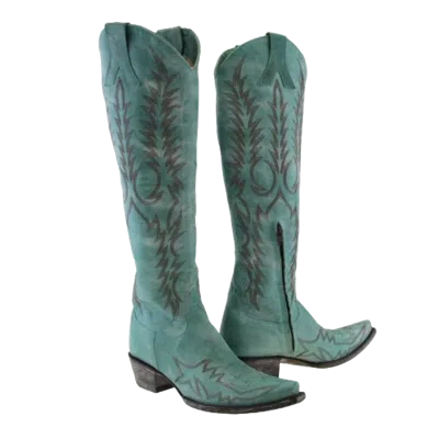Pre-owned Old Gringo Ladies Mayra Bis Vesuvio Aqua Snip Toe Boots L1213-5 In Blue