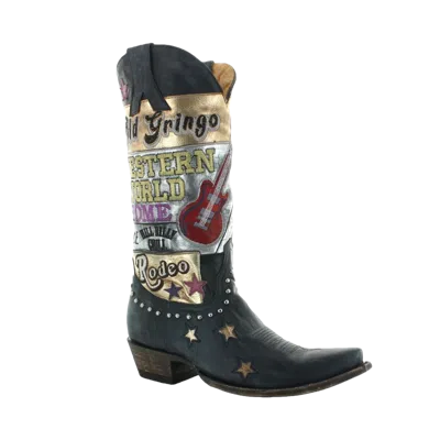 Pre-owned Old Gringo ® Ladies Paradise Vesuvio Blue & Silver Western Boots L3608-3