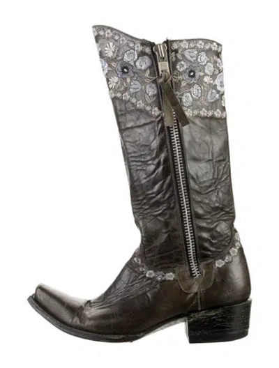 Pre-owned Old Gringo Leather Combat Boots In Gray