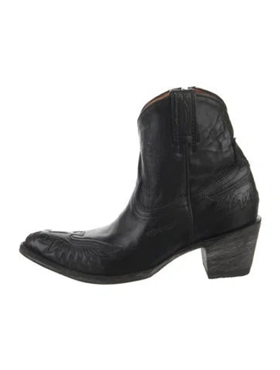 Pre-owned Old Gringo Leather Crystal Embellishments Western Boots In Black