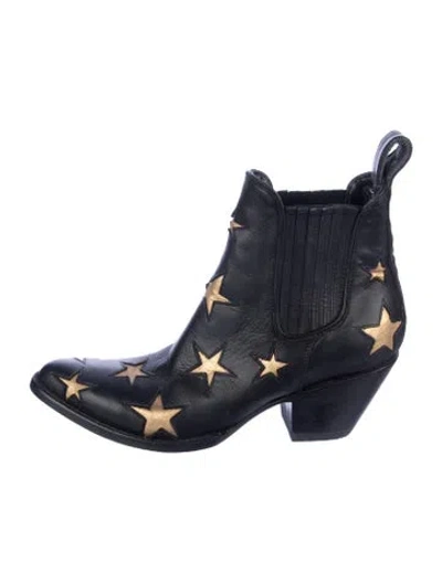 Pre-owned Old Gringo Leather Graphic Print Western Boots In Blue