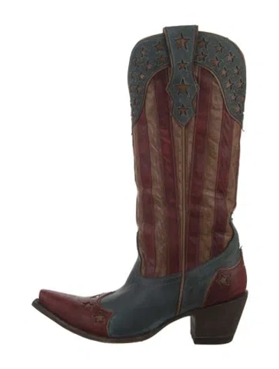 Pre-owned Old Gringo Leather Graphic Print Western Boots In Brown