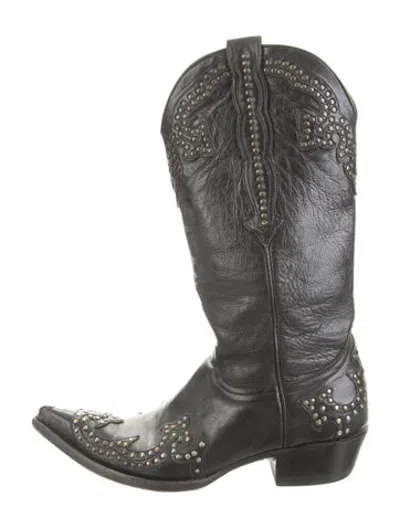 Pre-owned Old Gringo Leather Patterned Western Boots In Black