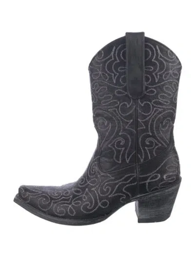Pre-owned Old Gringo Leather Patterned Western Boots In Blue