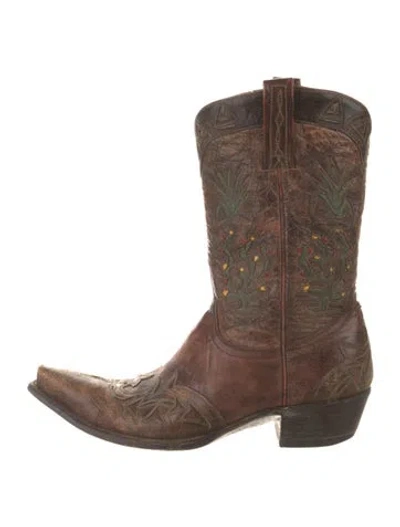 Pre-owned Old Gringo Leather Patterned Western Boots In Brown