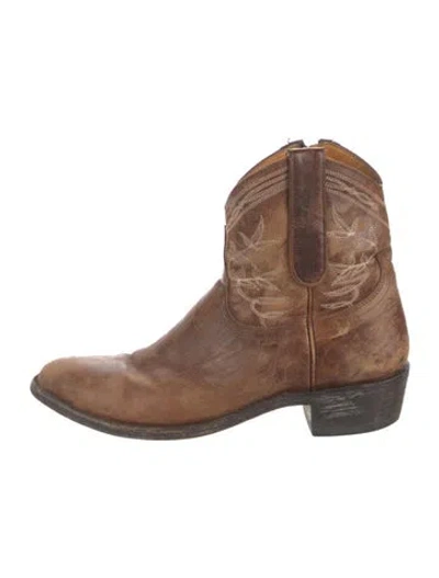 Pre-owned Old Gringo Leather Patterned Western Boots In Brown