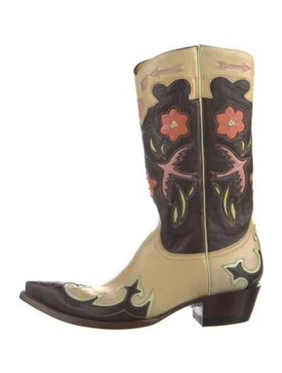 Pre-owned Old Gringo Leather Patterned Western Boots In Brown
