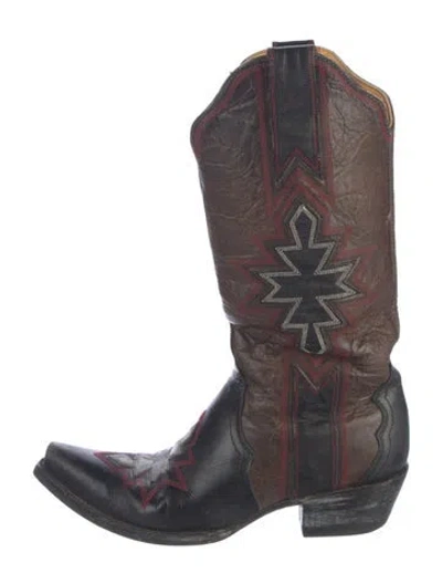 Pre-owned Old Gringo Leather Patterned Western Boots In Brown