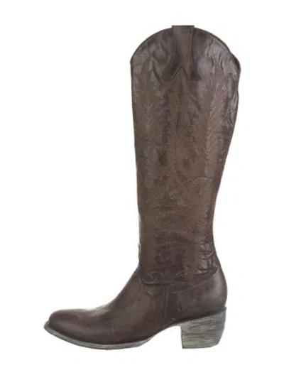 Pre-owned Old Gringo Leather Patterned Western Boots In Brown