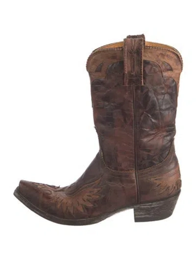 Pre-owned Old Gringo Leather Patterned Western Boots In Brown