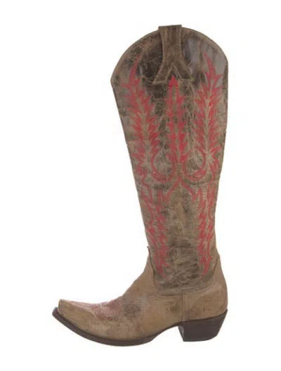 Pre-owned Old Gringo Leather Patterned Western Boots In Brown