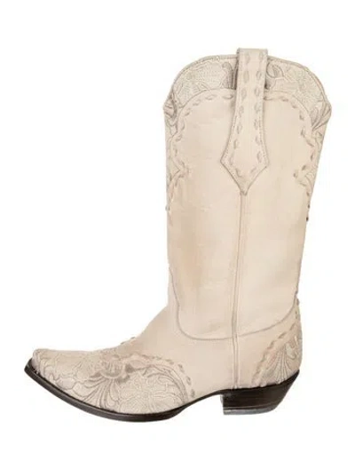 Pre-owned Old Gringo Leather Patterned Western Boots In Neutrals