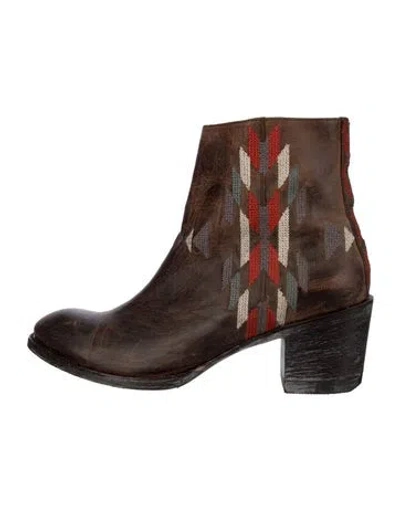 Pre-owned Old Gringo Leather Printed Boots In Brown