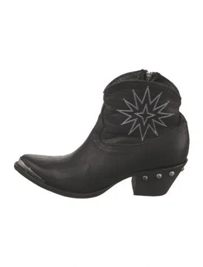 Pre-owned Old Gringo Leather Studded Accents Western Boots In Black