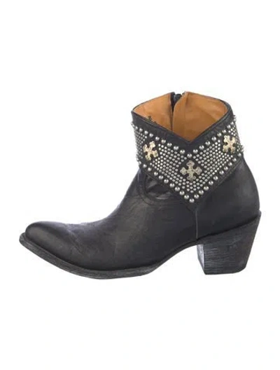 Pre-owned Old Gringo Leather Studded Accents Western Boots In Black