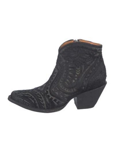 Pre-owned Old Gringo Ponyhair Patterned Western Boots In Blue