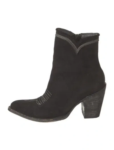 Pre-owned Old Gringo Suede Western Boots In Black