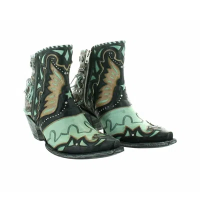 Old Gringo Women's Eagle Flight Boots In Black/aqua In Blue