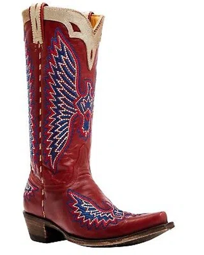 Pre-owned Old Gringo Women's Eagle Stitch Western Boot - Snip Toe - L3297-2 In Red