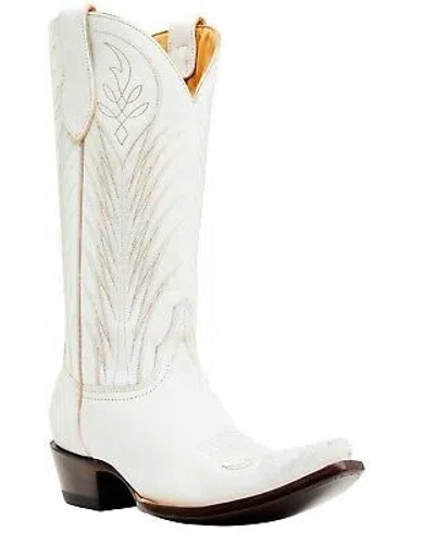 Pre-owned Old Gringo Women's Emmer Vintage Embroidered Tall Western Leather Boot Snip Toe In White