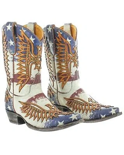 Pre-owned Old Gringo Women's Fairview Western Boot - Snip Toe - L3290-1 In Brown/blue