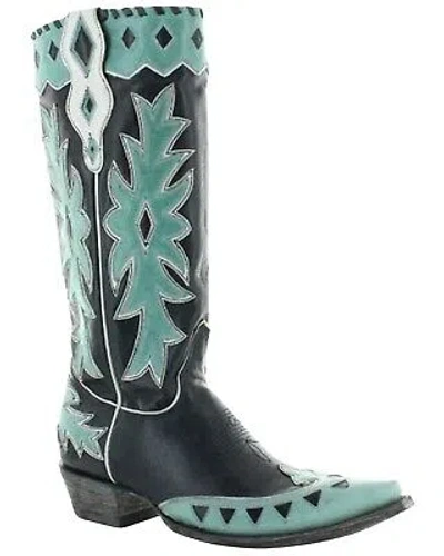 Pre-owned Old Gringo Women's Miles City Western Boot - Snip Toe - L3575-3 In Black/blue