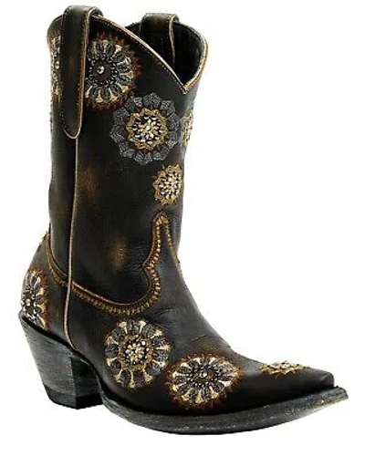 Pre-owned Old Gringo Women's Spider Web Western Boot - Snip Toe - L3581-3 In Black/tan