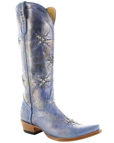 Pre-owned Old Gringo Women's Stelletta Tall Western Boot - Snip Toe - L 3897-3 In Blue