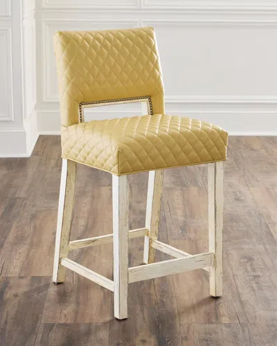 Old Hickory Tannery Alessandra 16" Counter Stool In Yellow