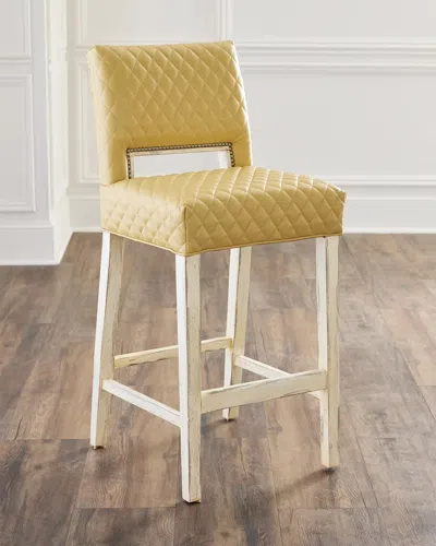 Old Hickory Tannery Alessandra 26" Bar Stool In Yellow