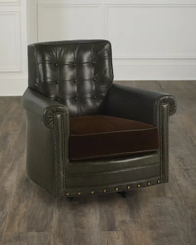 Old Hickory Tannery Elphie Leather Swivel Chair