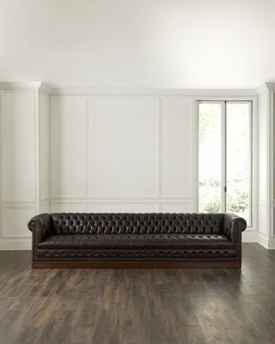 Old Hickory Tannery Hamilton Leather Chesterfield Sofa, 132"