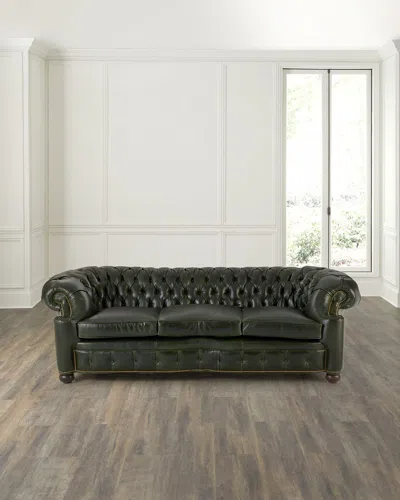 Old Hickory Tannery Julian Leather Club Sofa, 100"