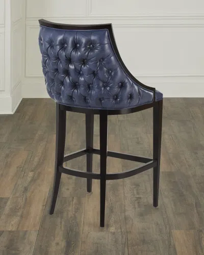 Old Hickory Tannery Kellan Leather Tufted Barstool, 28"