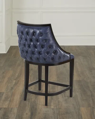 Old Hickory Tannery Kellan Leather Tufted Counter Stool, 22"