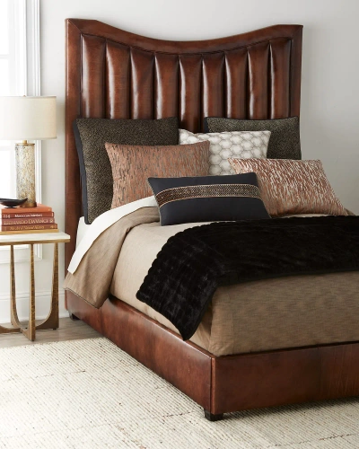 Old Hickory Tannery Keoghan Leather Channel Queen Bed In Brown