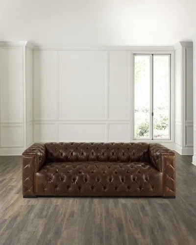 Old Hickory Tannery Mastra Leather Chesterfield Sofa, 101"