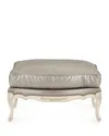 Old Hickory Tannery Silver Leather Bergere Ottoman