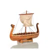 Old Modern Handicrafts 12.5 In. Drakkar Viking Long Boat Model In Brown