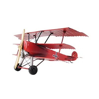 Old Modern Handicrafts 1917 Red Baron Fokker Triplane Model Airplane In Burgundy