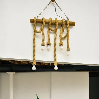 Old Modern Handicrafts 6 - Light Cluster Bulb Pendant In Brown