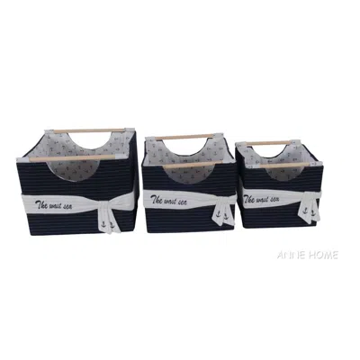 Old Modern Handicrafts Ab011 Foldable Fabric Basket - Pack Of 3