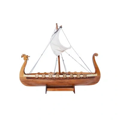 Old Modern Handicrafts Captivating Drakkar Viking Combo: A Model Ship And Legendary Hat In Clear