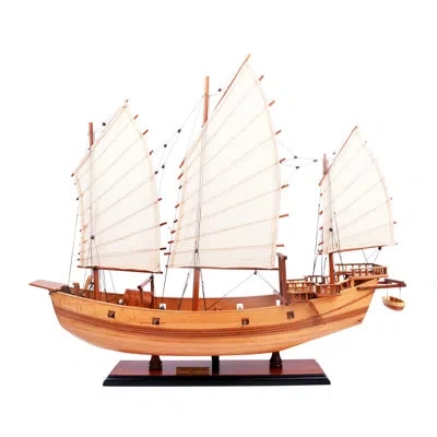 Old Modern Handicrafts Chinese Junk Natural Finish In Clear